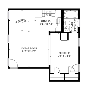 S2-Studio-1bath-486 Sq.Ft.*